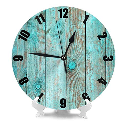 Vintage Shabby Ocean Paint BoardsWall Clock Round Silent Non Ticking 10 Inch Silent Non Ticking Battery Operated for Living Room Kitchen - Image 7