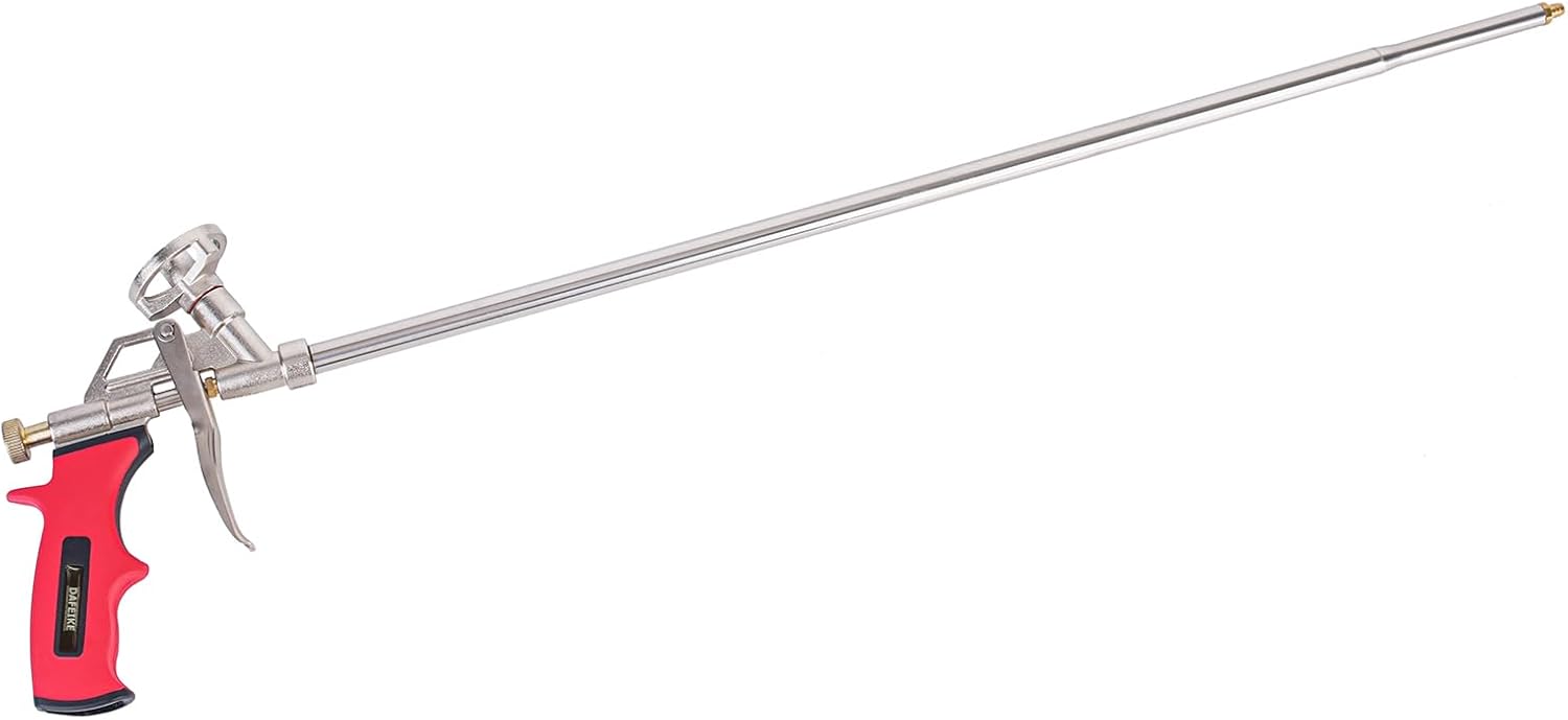 Foam Spray Gun 2' Long Foam Gun Insulation Extended 63cm Precision Foam Gun Expanding Pu Foam Gun Hand Caulking Gun, Red
