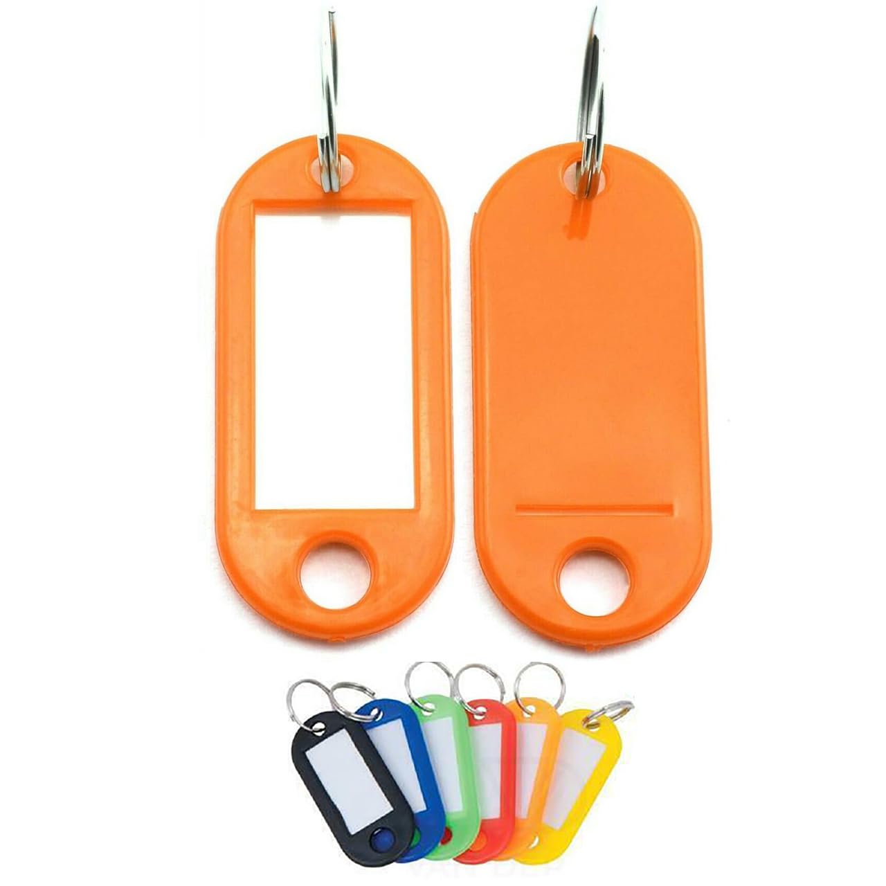 Plastic Key Tags Keyring ID Label FOB Mixed Colours (Orange (500PCS))