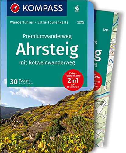 KOMPASS Wanderführer Premiumwanderweg Ahrsteig mit Rotweinwanderweg, 30 Touren/Etappen: mit Extra-Tourenkarte Maßstab 1:35.000, GPX-Daten zum Download., 7.43