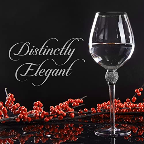 Berkware Set Of 6 Wine Glasses - Luxurious And Elegant Sparkling Studded Long Stem Red Wine Glass With Silver Rim #TOP2