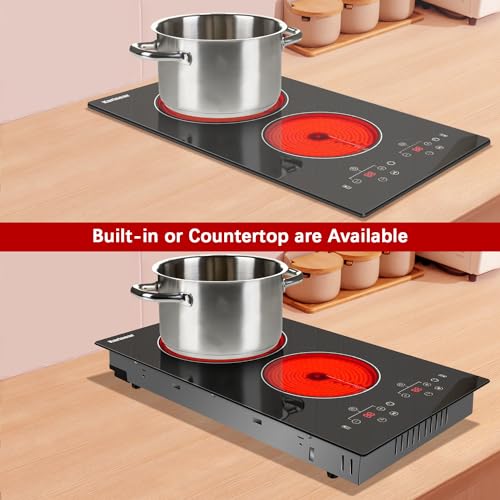 Karinear 12 inch electric cooktop, Buildin & Countertop Electric Stove