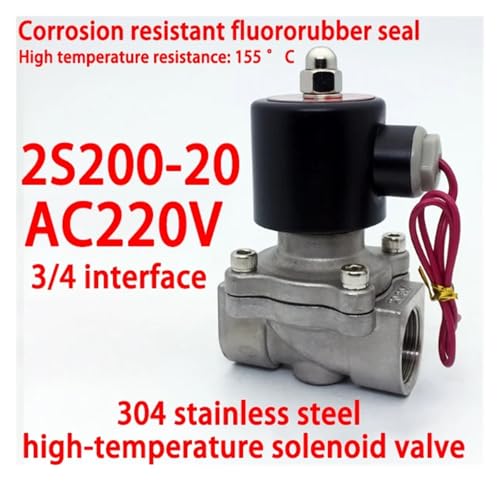 Électrovanne haute température résistant à la corrosion modèle 2S200-20 AC220V