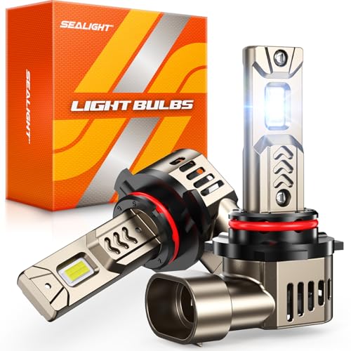 Image of SEALIGHT 9005 /HB3 Bulbs, 45,000LM Super Brighter, 1:1 Halogen Size, 6500K Cool White, Long Service Life with Cooling Fan, Plug and Play, Pack of 2