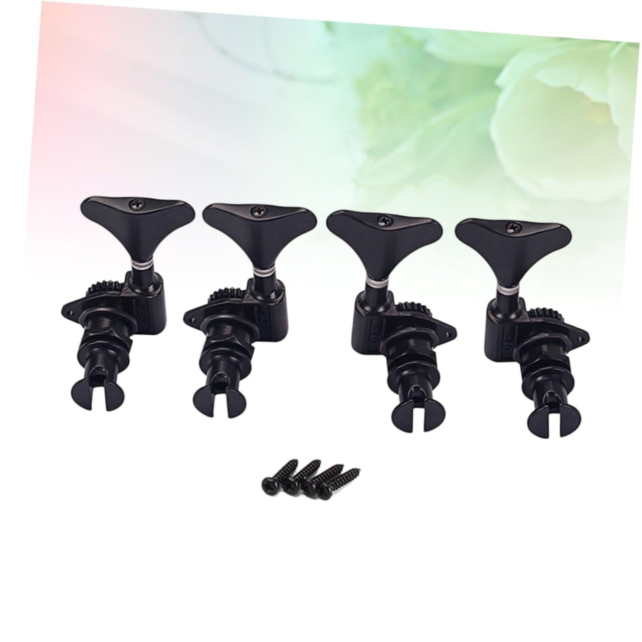 Set 4 Meccaniche per Ukulele Basso Acustico Sigillate in Metallo Viti e Chiavi, Accordatori Piroli per Ukulele, Accessori per Sostituzione Strumenti Musicali, Nero Vintage, Facili
