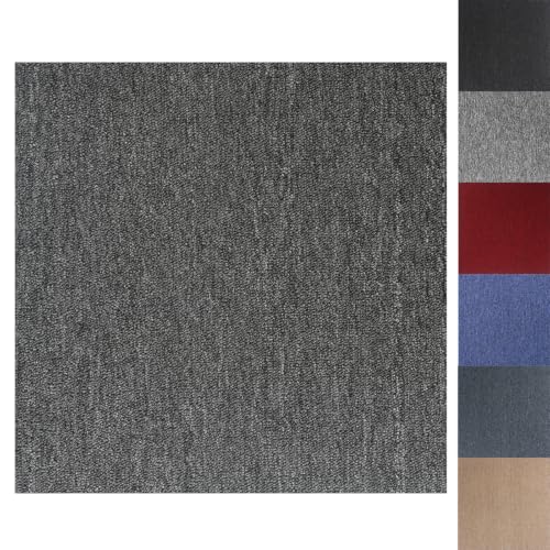 Image of 20 Pcs Carpet Tiles 50x50 cm, 5 SQM Heavy Duty Non-Slip Carpet Floor Tiles, Peel and Stick DIY Commercial Carpet Squares for Office, Home, Living Room, Bedroom, Kitchen, Bathroom