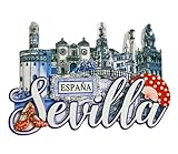 Sevilla Andalucía España Imán para nevera 3D Turismo Recuerdo Decoración Frigorífico Colección Artesanía