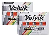 Volvik New Vivid 3-Piece Premium Matte Finish Color Golf Balls 2 Dozen (24 Balls) - Orange Color