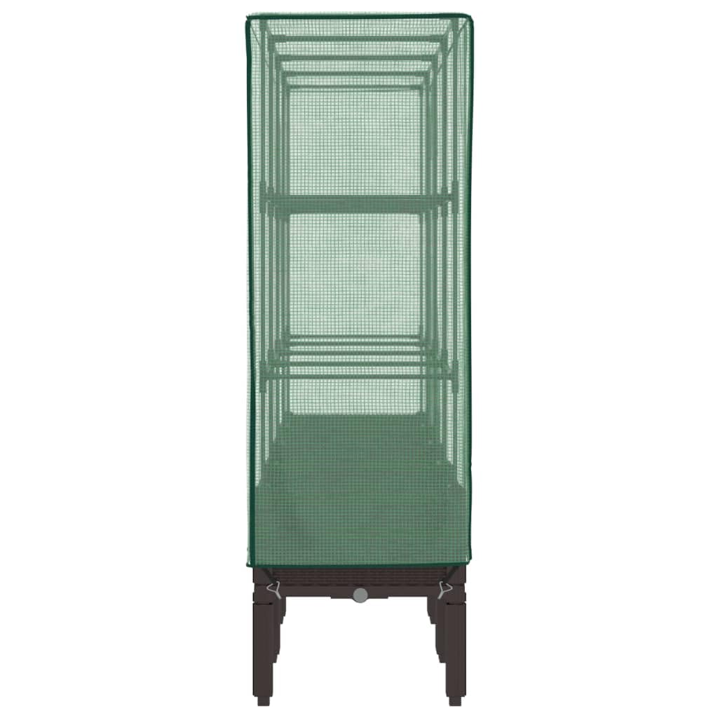 Letto Rialzato con Copertura Serra Effetto Rattan 160x40x140 cm per coltivazione piante fiori erba orto aromatico giardino terrazzo balcone veranda interno esterno