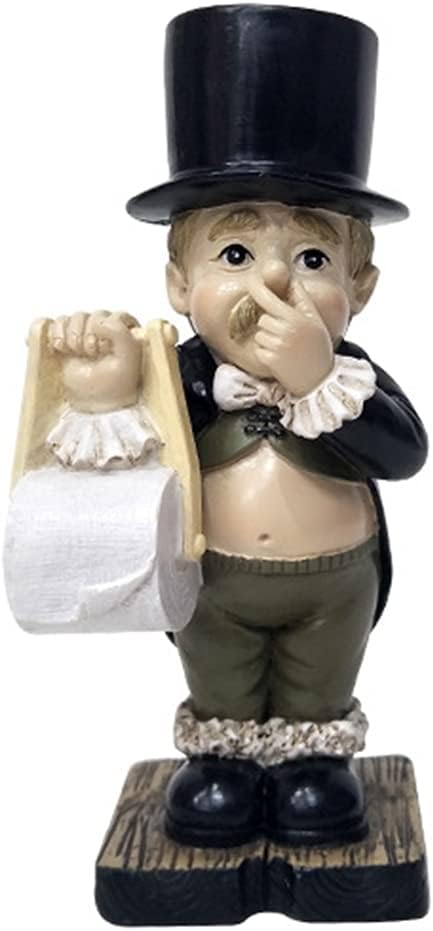 Toilet Tissue Paper Roll Holder Decorative Bathroom Toilet Paper Holder For Creative Standing Gentleman Paper Hold Farmhouse Bathrooms Toilet Freestanding Paper Holder