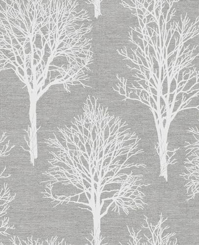 Papier peint texturé floral gris Dove cache les défauts des murs abîmés