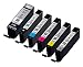 Produktbild 6x Original Canon Set-UP Tintenpatrone für PGI570 CLI571 für Canon Pixma MG 7751 TS 9055 - mit 100 Blatt Ti-Sa Fotocards 10x15cm - BK, PBK, Cy, Ma, Ye, GY - Bulk / Neutrale Verpackung - Füllmenge: BK ca. 15ml / Farben ca. 7ml