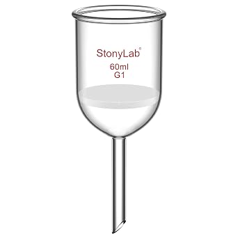 StonyLab Borosilicate Glass Buchner Filtering Funnel with Coarse FritG1, 46mm Inner-Diameter, 60mm Depth60ml