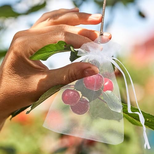 Naler 120 x Organza Säckchen Weiß Organzabeutel Schmucksäckchen Geschenktüten - 7 x 9 cm