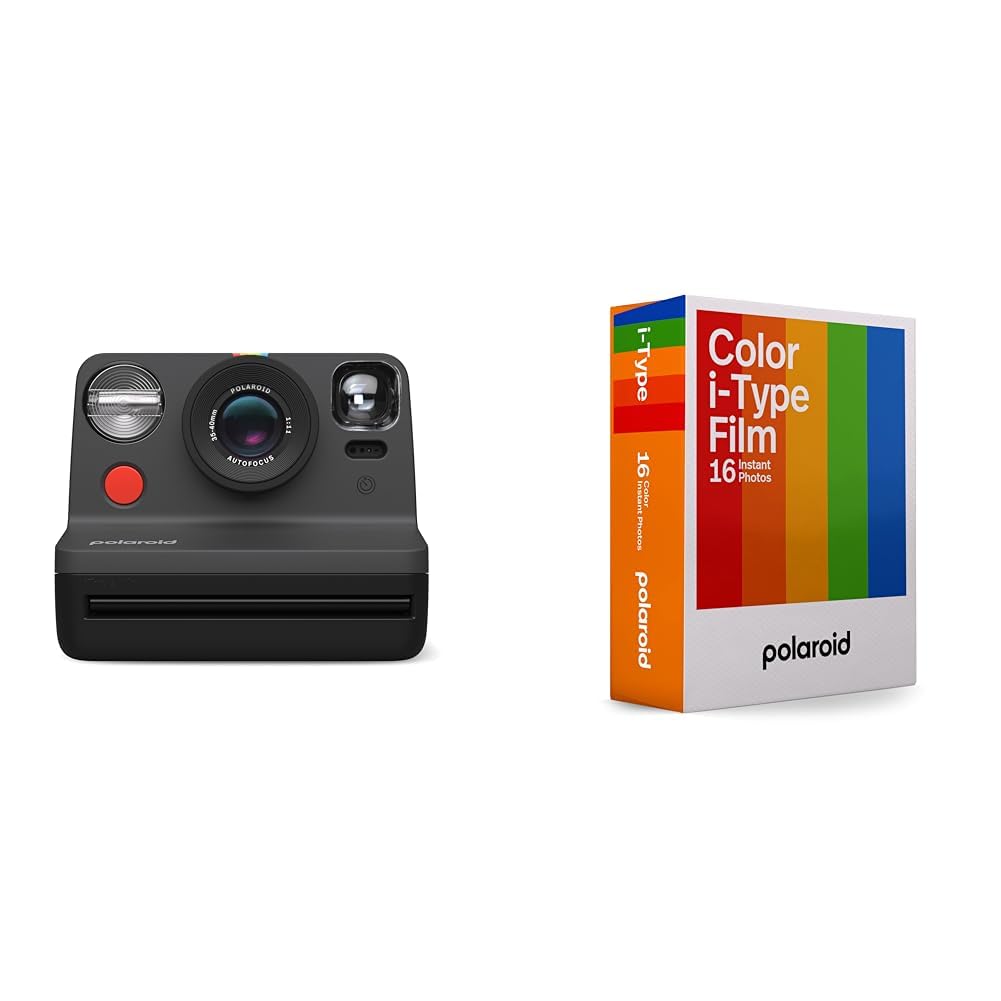 Polaroid Now Gen 2 Fotocamera Istantanea - Nero & Pellicola Istantanea Colore per i-Type
