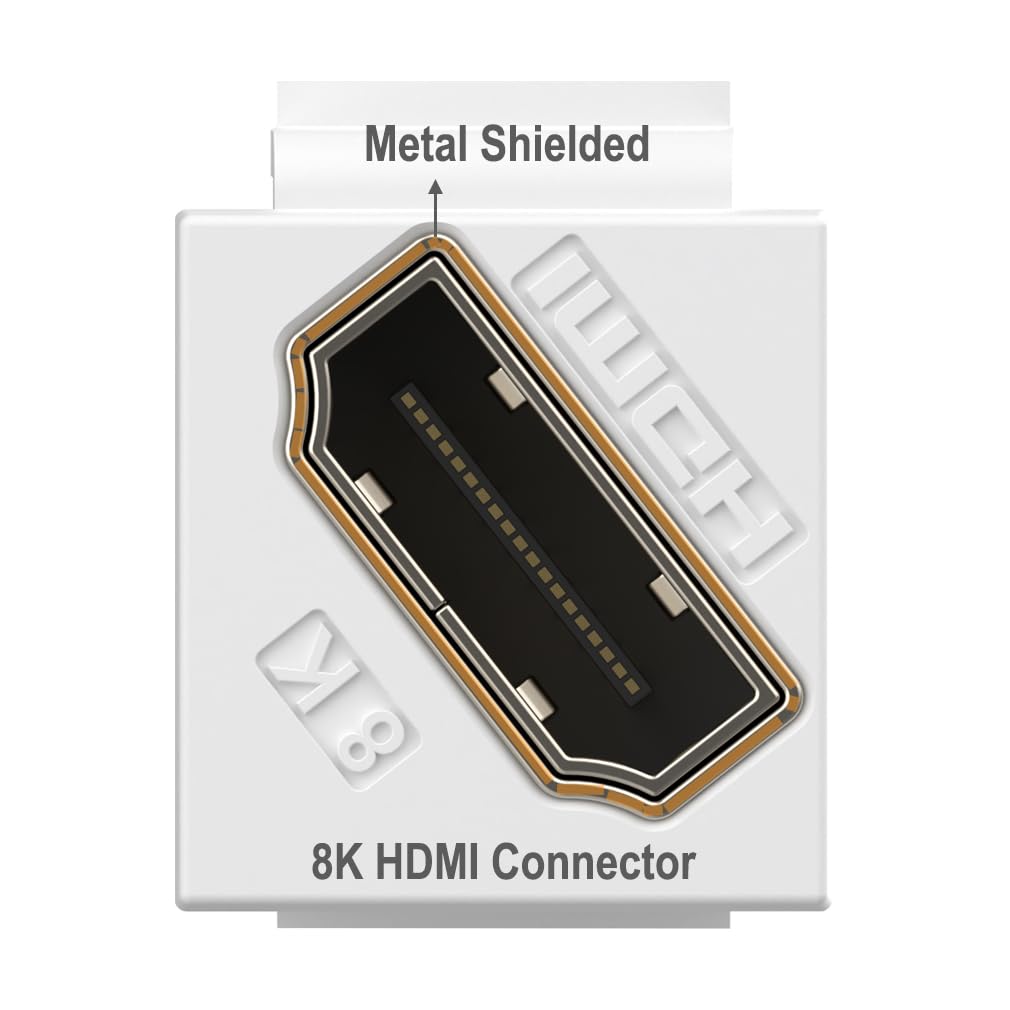 Accoppiatore Keystone HDMI 2.1a 8K 48 Gbps bianco passante confezione da 6