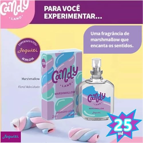 Colônia desodorante Candy Land teen Marshmallow 25ml em spray Jequiti