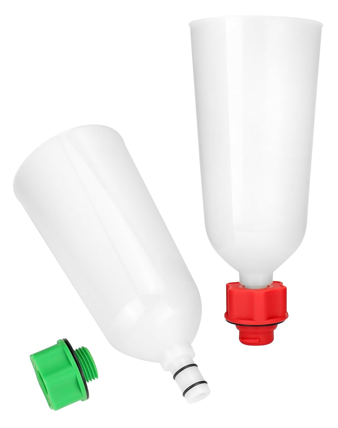 QWORK Oil Funnel Set for Engine Oil Change, Automotive Engine Oil Dispenser Funnel Kit with 14 Color-Coded Adapters and 1 Extension Tubes for VW, GM, BMW, Audi, Mazda, Ford