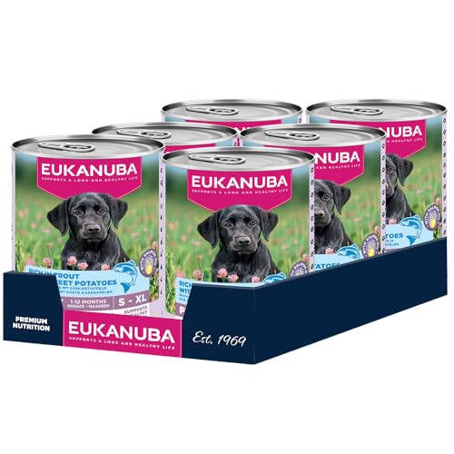 EUKANUBA Aliment Chiot Pâtée Truite & Patates Douces 400g