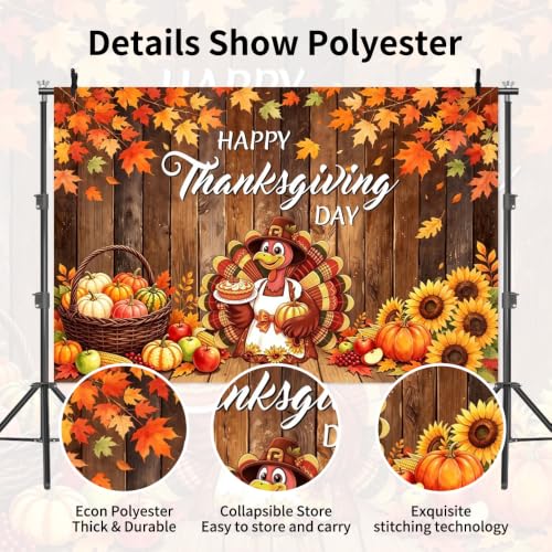 Canessioa Fall Wood Backdrop for Photography Thanksgiving Party Decorations by Canessioa - Used condition - Image 6