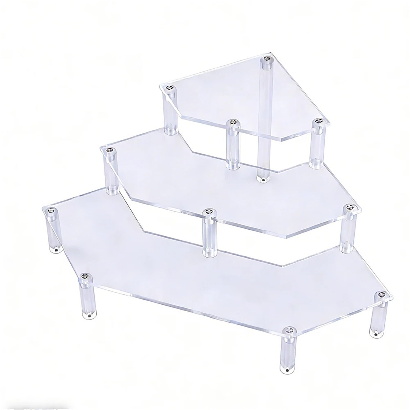 QuxetlRyz Perfume Organiser Display Risers Display Risers 3 Tier Clear Cupcake Stand Organizer Figures Shelf Dessert Shelves For Party Decoration