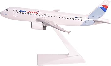 Air Inter France A320-200 1200 Scale - Plastic Snap-Fit Model Airplane - Collectible Replica of Air Inter France Airlines Aircraft - Part# AAB-32020H-015