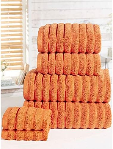 Rapport Home Rapport Ribbed 100% Cotton Towel Set, White, 6 Piece Bale