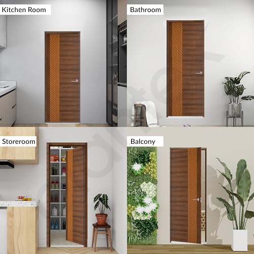Image of Plantex WPC Doors for Bathroom (30 mm - Thickness) /Waterproof Bathroom Door /2.25x6.75 Feet Wooden Finished Door for Home /Balcony /Office /Kitchen, Density-550 (27x81 inch,22 kg- Ember Pattern)