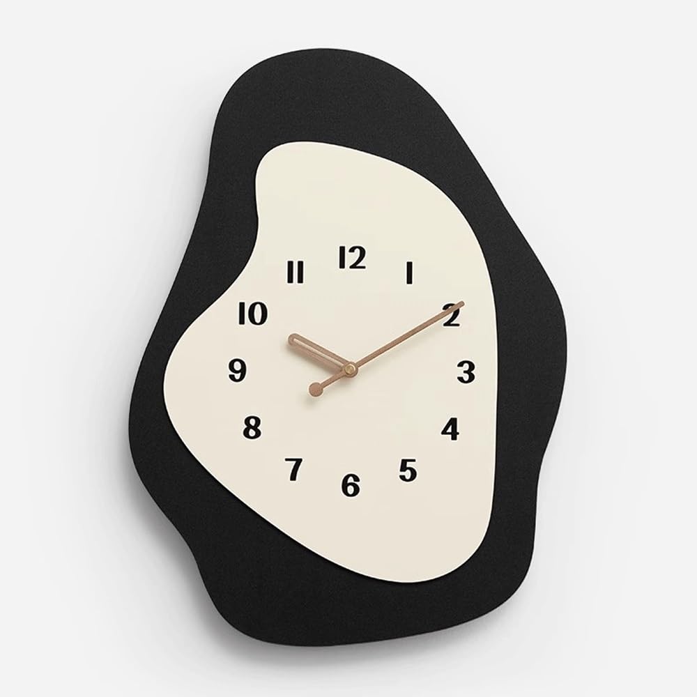 Horloge murale double face bois massif pendule salon noire modèle petit