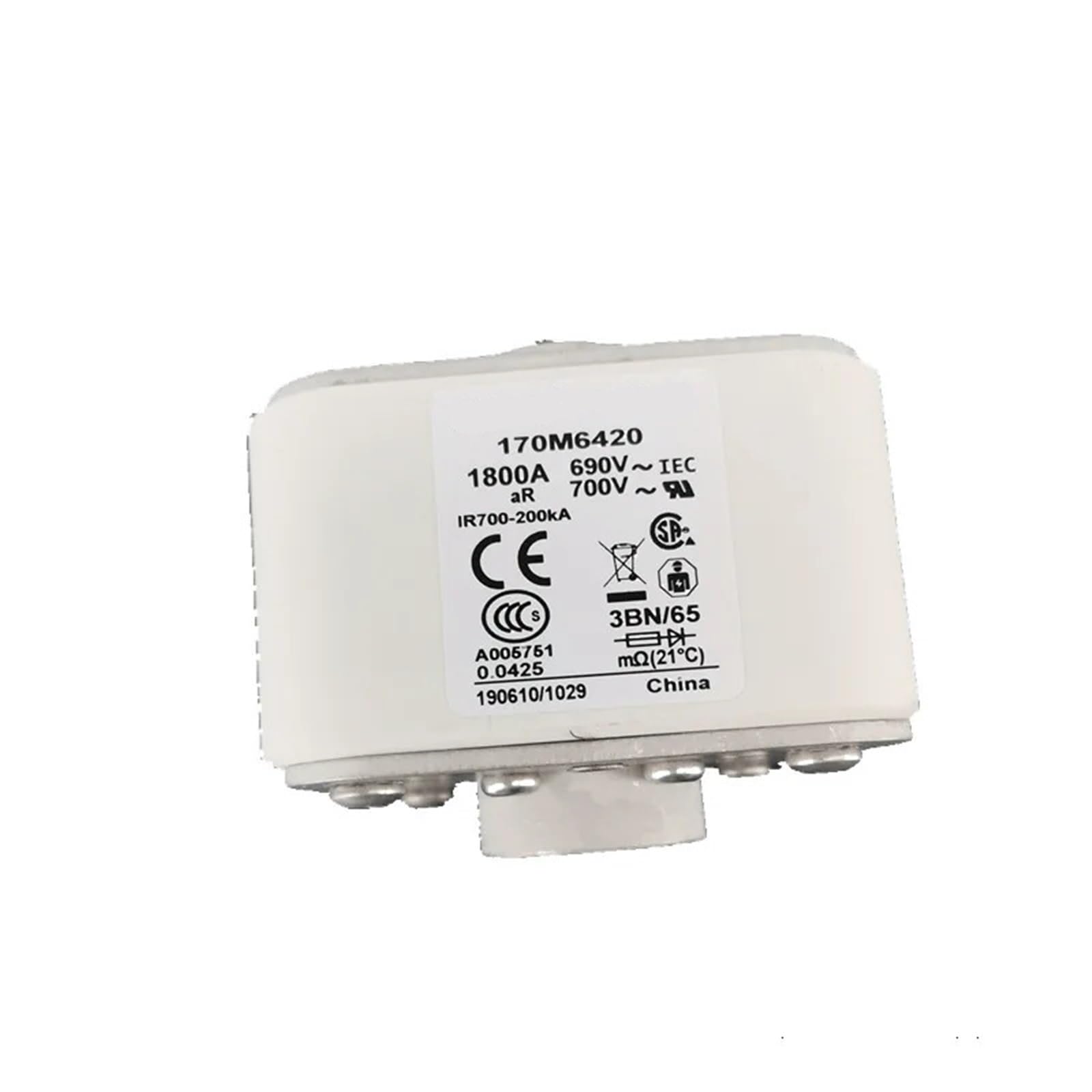 Cartouche fusible de puissance 170M6541 pour réseau triphasé