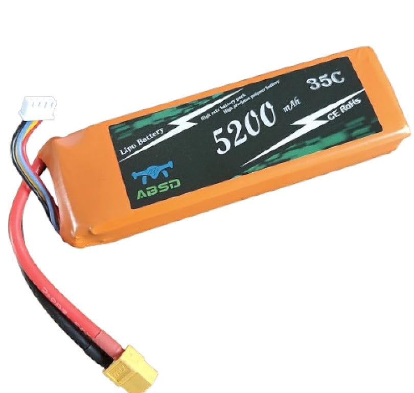 KP-ABSD Drone Battery 11.1V 5200MAH 35C 3S RC Lipo Battery with Deans and XT60 Connector Soft Case for RC Tarpaulin DJI Quadcopter, Airplane, Helicopter, Car Truck Boat-image-48