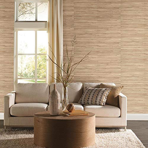 York Wallcoverings Nz0787 Grasscloth By River Grass Wallpaper, Cream, Beige, Tan, Khaki #TOP2