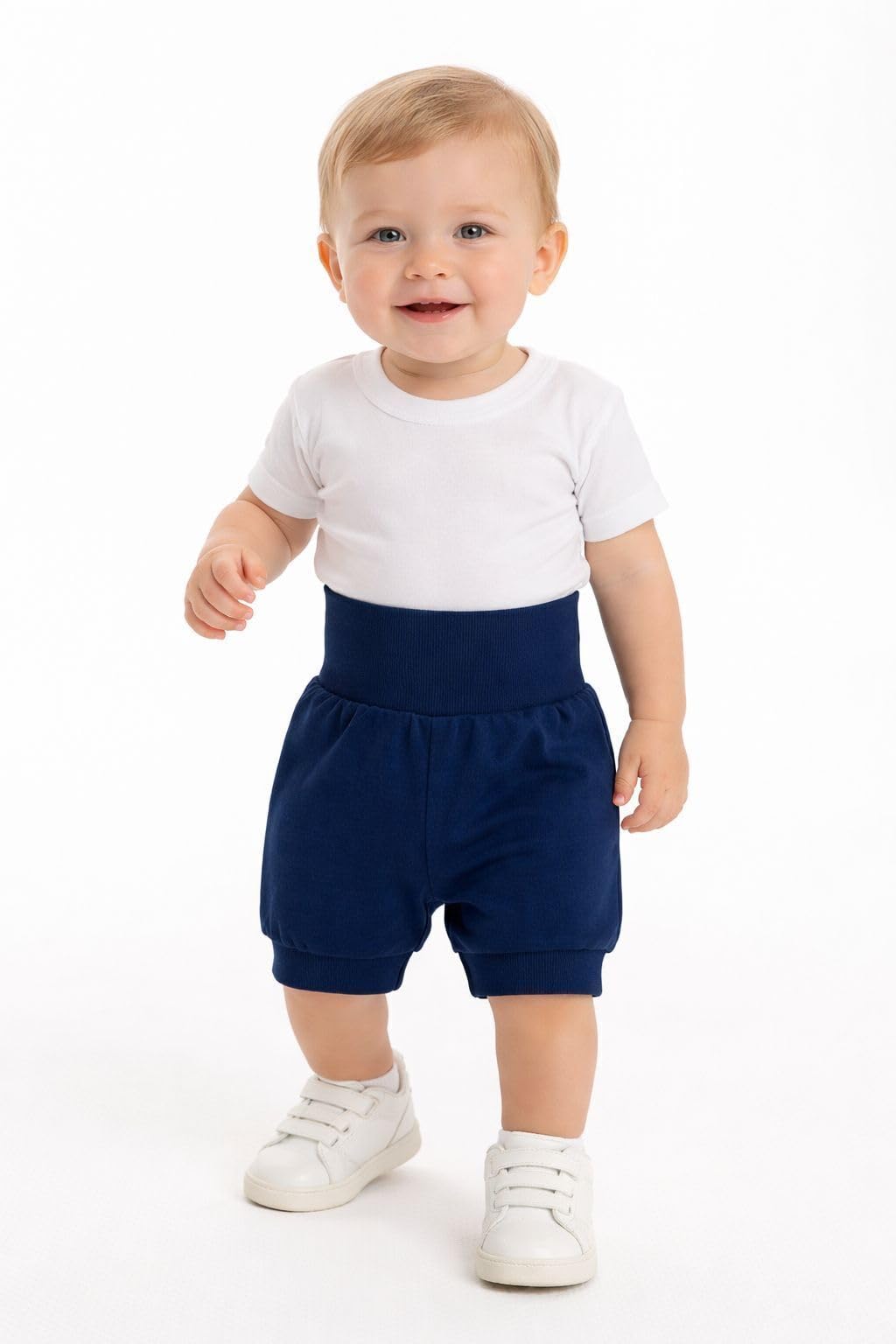 Baby Jungen Baumwolle Shorts Sommerhose Kurze Hose mit breitem Bund 5er Set