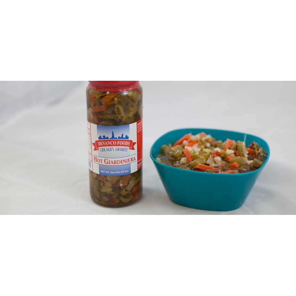 DevancoHot Giardiniera, 16 Ounces Per Jar - 12 Per Case