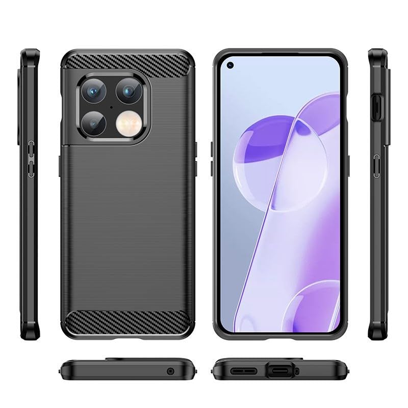 Image of Hybrid Carbon Fiber Back Case for Oneplus 10 Pro (Black)