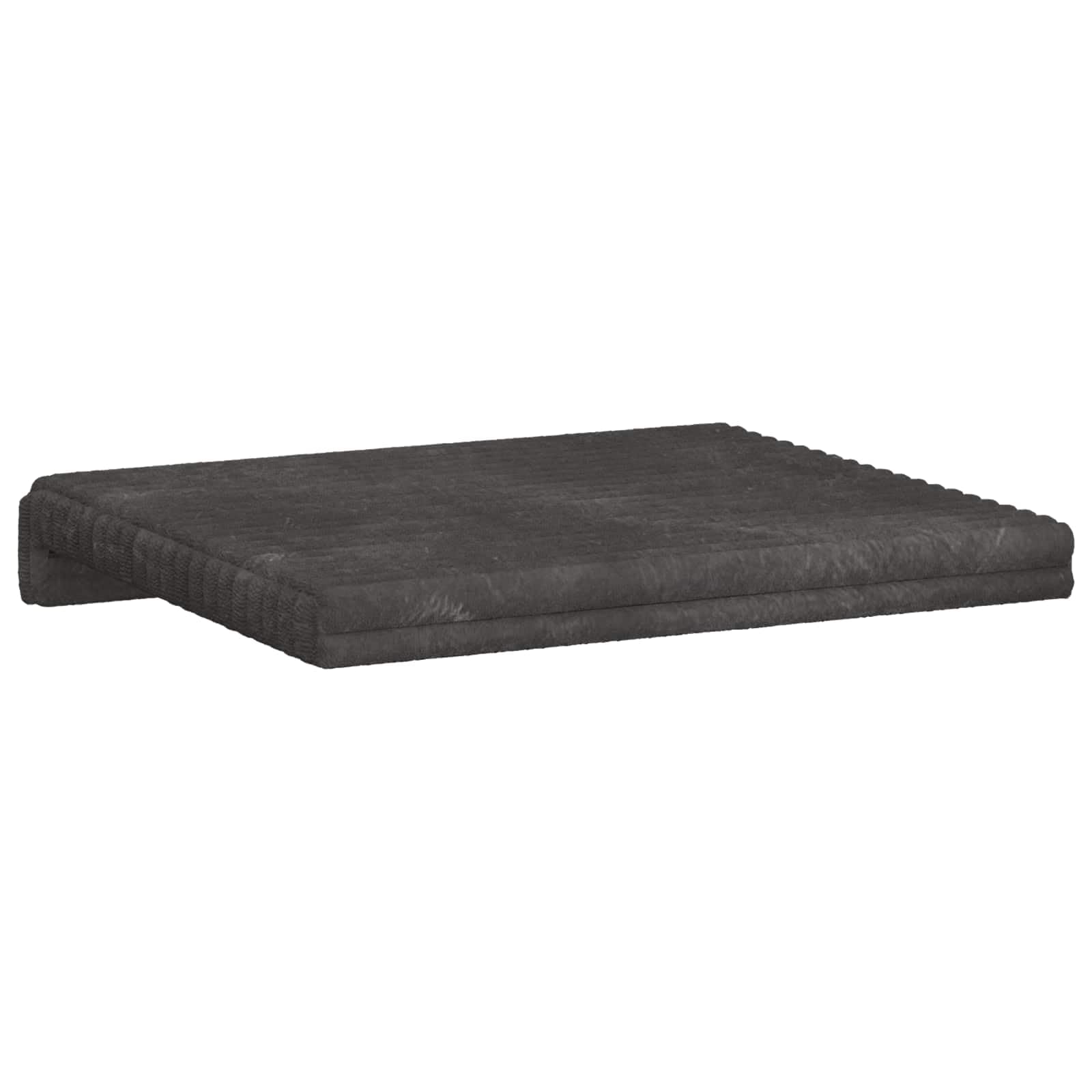 Bankkissen 4 Stück Plüschcord Dunkelgrau Tiefe 35 cm | Schaumstofffüllung, rutschfestes Design, Holzwerkstoffbasis, pflegeleicht mit feuchtem Tuch
