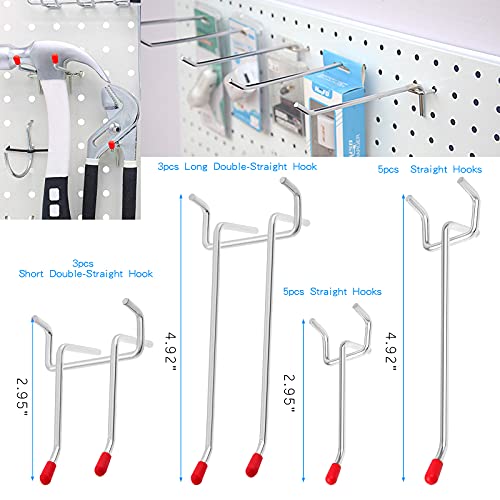 Faankiton 138 Stück Pegboard Hook Sortiment, Stecktafelhaken Sortiment, Stecktafel Zubehör, Werkzeuglochwand Haken, Lochplatten Haken Set, Lochwandhaken Set für 1/8 und 1/4 Zoll Pegboard