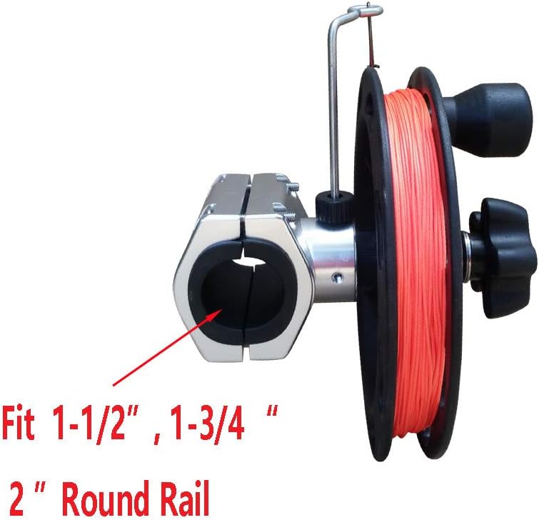 Brocraft Manual 2 Inch Rail Mount Planer Reel with 200 Feet of 200lb Test Line