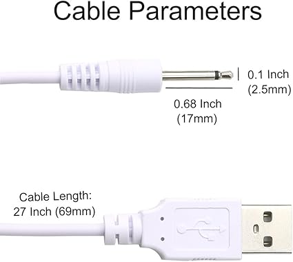 Cable Adaptador USB de 2,5 mm de Cable de Carga vibrador de ...
