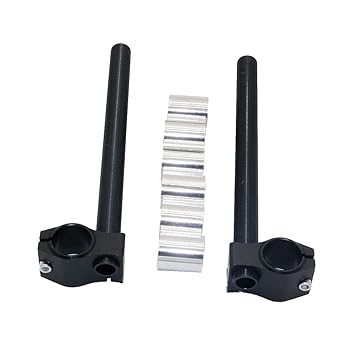 Ecomspace CNC Motorbike Handlebars Adjustable Clip On Fork Cafe Racer 25,29,30mm Black