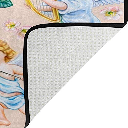 Tapis de salon vintage motif anges et fleurs CHEHONG grand format - 5