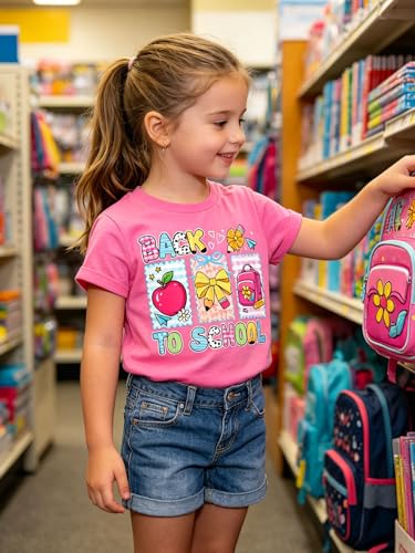 Image of Funnycokid Little Girls T Shirt for Toddler 3-7 Years Kids Tee Graphic Short Sleeve Clothes Tops