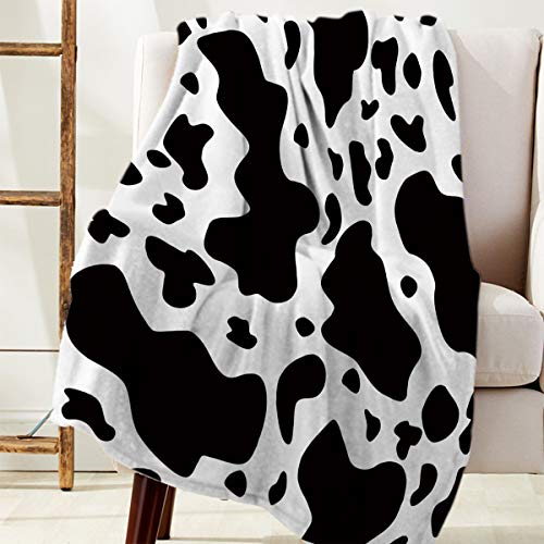 Doremihome Cow Print Baby Blanket Fleece Throw Blanket For Couch Sofa Travel, Soft Fuzzy Plush Blanket, Luxury Flannel Lap Blanket, Super Cozy And Comfy For All Seasons 50" X 60" #TOP2