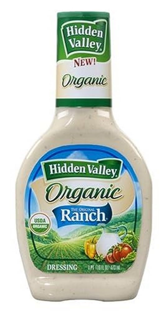 Hidden Valley Bottled Organic Ranch, 16-Ounces Plastic Bottles (Pack of 6)