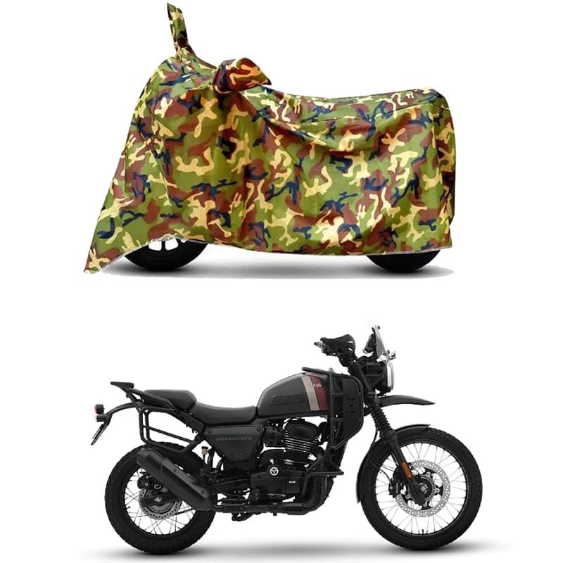 Image of Waterproof 100% PVC Coated Bike Scooty Two Wheeler Body Cover Compatible for Yezdi Adventure Mambo /UV-Rays /Heat Protection /Birds Dropping /Scratchproof /Dust Proof [6X6 Jungle Print]
