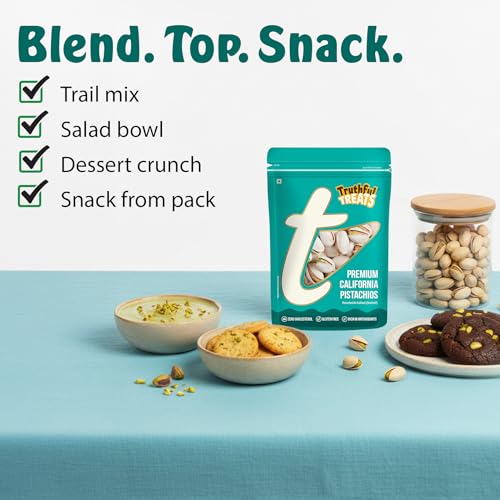Image of Truthful Treats Pistachios 500g Roasted & Salted California Pista | Crunchy Whole Nuts in Shell for Daily Snacking & Household Consumption | Rich in Protein & Omega-3