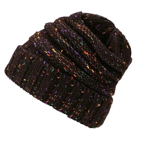 DMMWCX Hat Women's Autumn and Winter Knitted Hat, Cute and Warm, Blue and Black-Cf