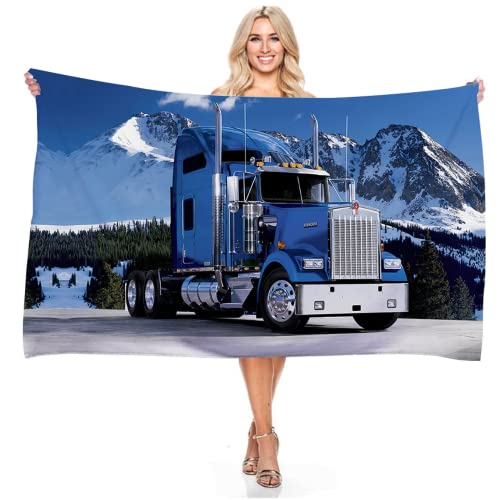 Ailaikei Serviette de bain pour camion, tracteur, serviette de sport, serviette de plage pour enfants, 70 x 140 cm, serviette douce et sans sable (2,70 x 140 cm) Cover