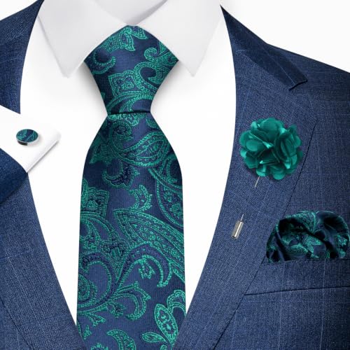 Image of joy alice 70 Colors Ties Set Men Mixed Color Necktie Handkerchief Cufflinks Brooch 3.15 Formal