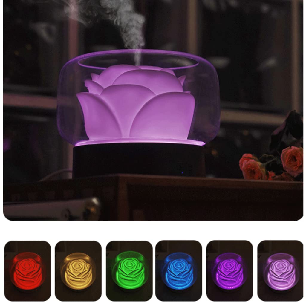 Ulepszony Smart Power-off etherische olie-diffuser, ultrasone mute-luchtbevochtiger met grote watertank 400 ml, 7 kleuren nachtverlichting, creatief cadeau Zrelaksować się